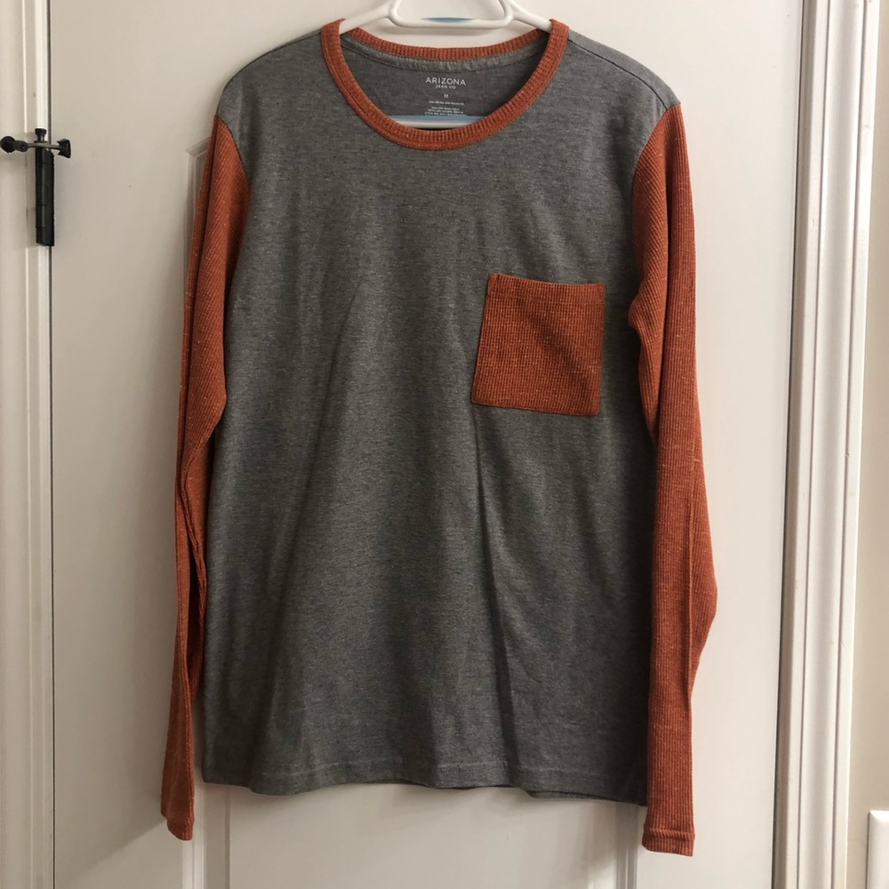 Men’s Medium Long Sleeve Shirt - Gray/Orange